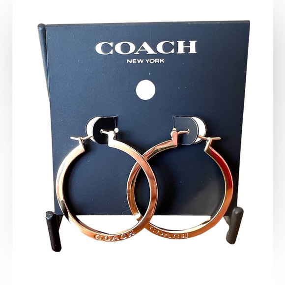 Coach Rare Gold Hoop Earrings New - Picture 1 of 3